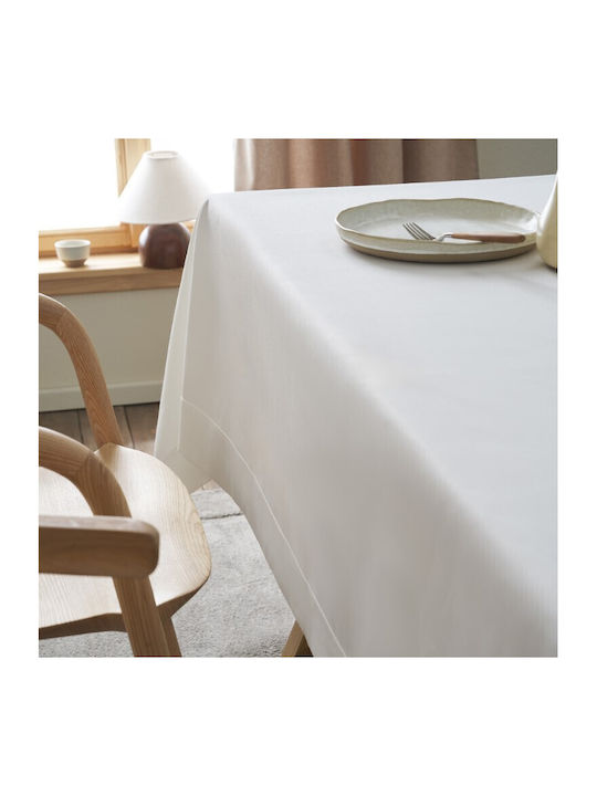 Gofis Home Tablecloth Stain Resistant Aelinore Pure White 391 145x260cm