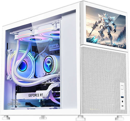 Armaggeddon Tessaraxx Corevision Gaming Middle Tower Carcasă Calculator cu Fereastră Laterală Alb