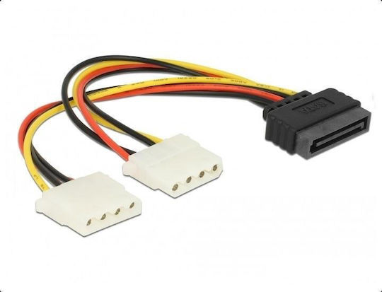 DeLock 15-Pin Sata - 4-Pin Molex Cable 0.2m Πολύχρωμο 65159
