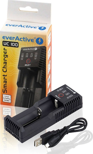 everActive UC-100 USB Φορτιστής Μπαταριών Li-ion/Ni-MH Μεγέθους AA/AAA/18650