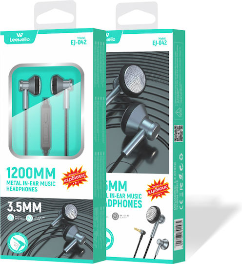 Leewello Ej-042 În ureche Handsfree cu două căști cu mufă 3.5mm Gri