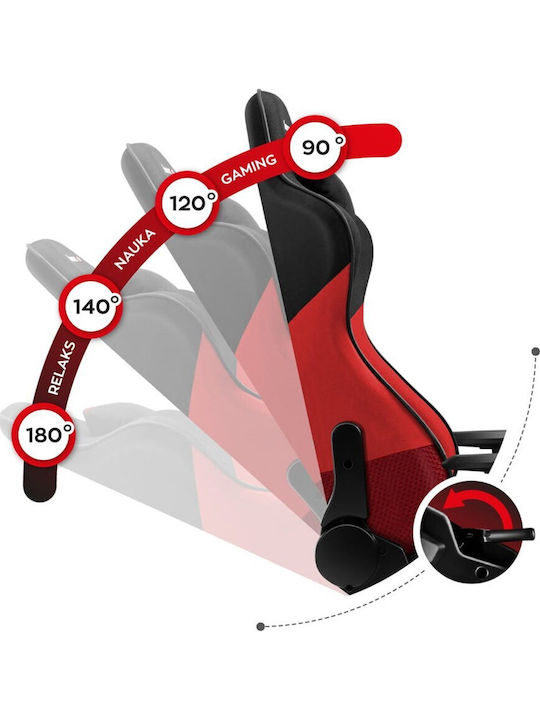 Huzaro Force 6.2 Mesh Fabric Gaming Chair with Adjustable Armrests and RGB Lighting Red