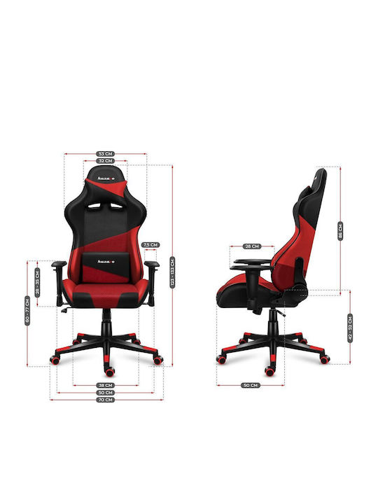 Huzaro Force 6.2 Mesh Fabric Gaming Chair with Adjustable Armrests and RGB Lighting Red