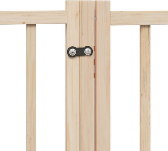 Faltbare Hundegitter-Trennwand 9 Paneele 450 cm Pappelholz Braun 50 x 90 x 2 cm