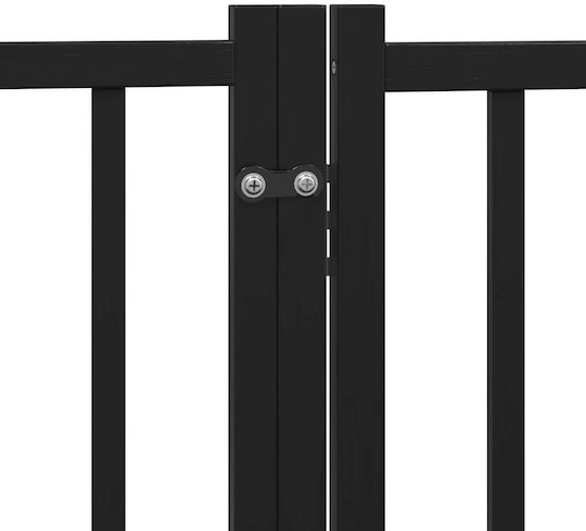 Dog Gate Foldable 9 Panels 450cm Poplar Wood Black 50 X 60 X 2 Cm