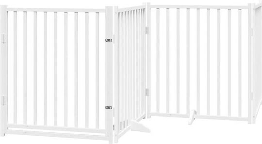 Faltbares Hundegitter 6 Paneele 480cm Pappelholz Weiß 80 X 90 X 2 Cm