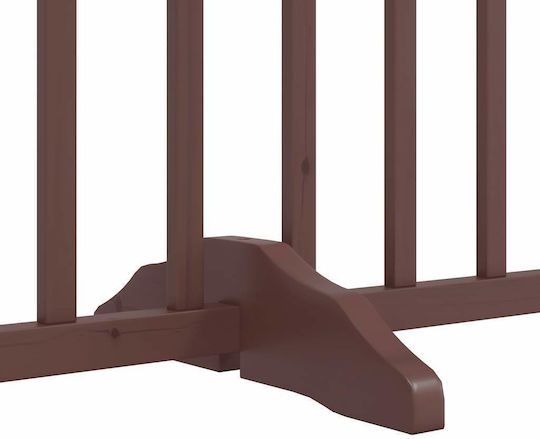 Hundegitter-Trennwand Faltbar 8 Paneele 640 cm Pappelholz Braun 80 x 90 x 2 cm