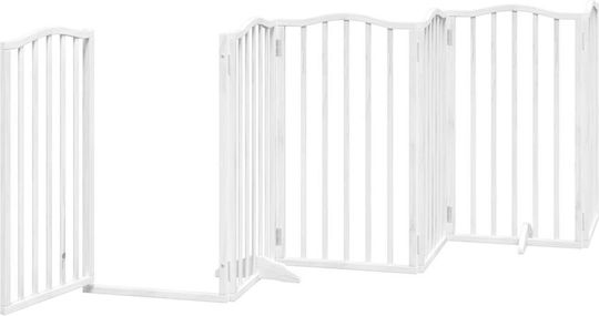 Hundezaun faltbar 12 Paneele 600cm Pappelholz 3155595 Weiß