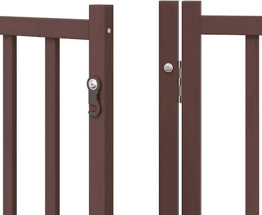 Dog Gate Divider Folding 6 Panels 480cm Poplar Wood Brown 80 X 60 X 2 Cm