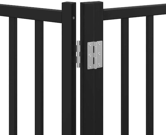 Hundeabsperrgitter faltbar 6 Paneele 480 cm Pappelholz Schwarz 80 x 90 x 2 cm
