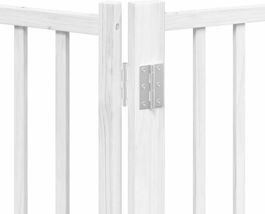 Faltbares Hundegitter 6 Paneele 480cm Pappelholz Weiß 80 X 90 X 2 Cm