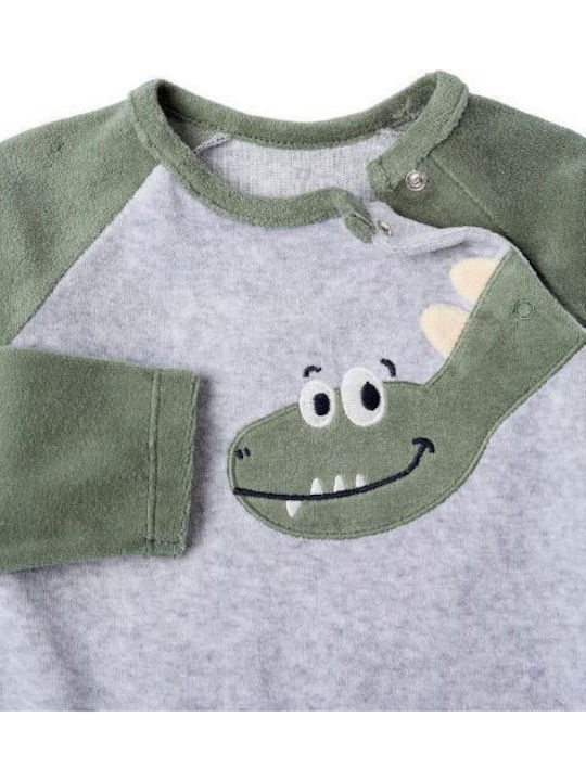 Zippy Бебешко Боди Дълъг ръкав Велур Grey