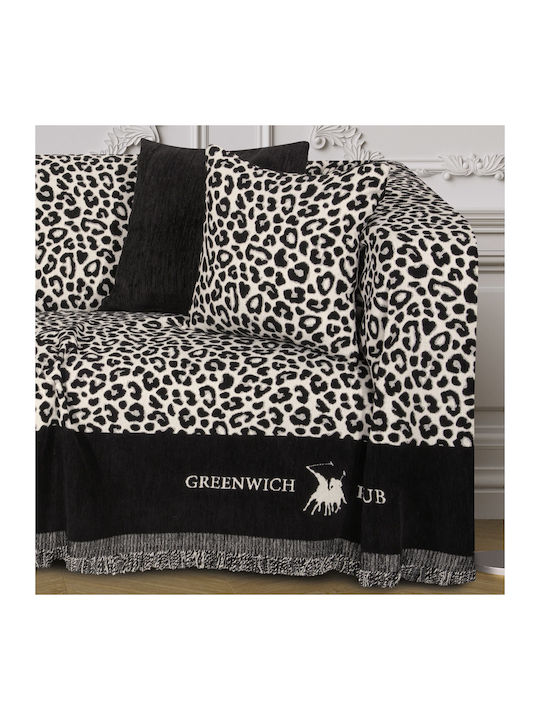 Greenwich Polo Club Zweisitzer-Sofa Überwurf 3934 180x250cm Black, Ochre