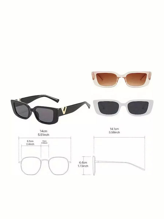 Women's Sunglasses with Brown Tartaruga Plastic Frame and Black Lens G-27