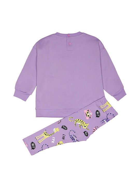 Sprint Kids' Set with Leggings Winter 2pcs Lilac Blouse