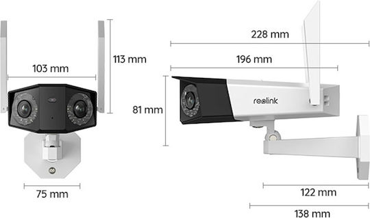 Reolink Duo Series IP Dual Κάμερα Παρακολούθησης Wi-Fi 4K Αδιάβροχη με Αμφίδρομη Επικοινωνία