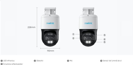 Reolink TrackMix Series IP Камера за наблюдение 4K Водоустойчива с Двупосочна Комуникация и Обектив 2.8мм