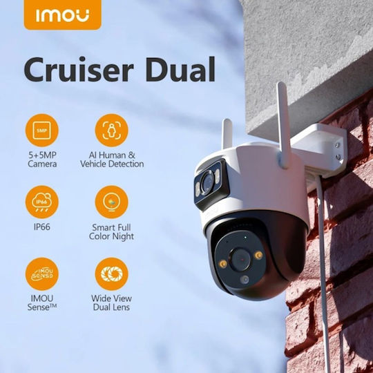Imou Cruiser Dual IP Surveillance Camera Wi-Fi Waterproof with Two-Way Communication and Lens 3.6mm