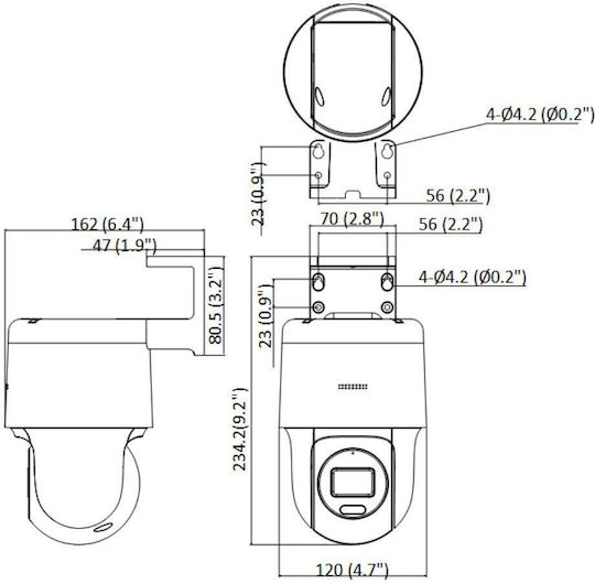 Hikvision PTZ-N2MP IP Cameră de Supraveghere Full HD 1080p Rezistentă la apă cu Comunicare Bidirecțională și Lentilă 2.8mm