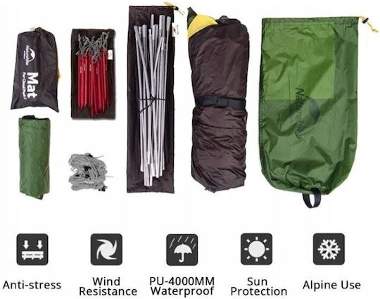 Naturehike Cloud Peak 2 Winter Camping Tent Igloo Green for 2 People Waterproof 4000mm 72x72x105cm