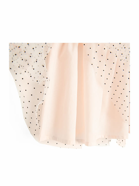 Children's Dress Long Sleeve Tulle Beige