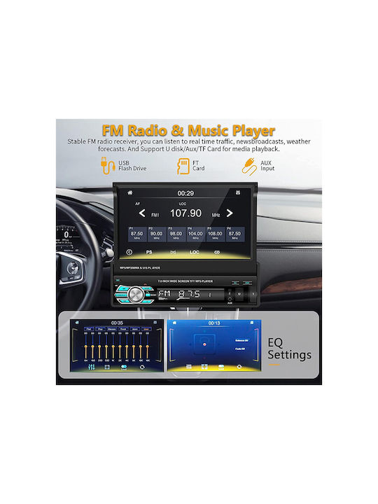 Car Audio System 1 DIN Bluetooth USB