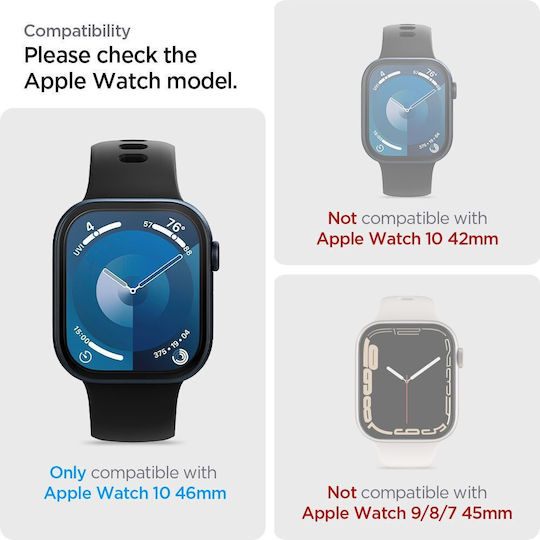 Spigen Elite Shield Ez Fit 2-Pack Apple Watch 10 46 Mm Transparent Afl08579