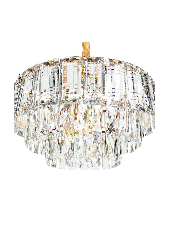 Keskor Chandelier with Crystals 6xE14 Gold 40cm 518160