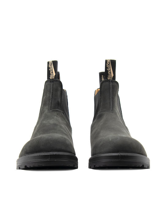 Leder Damen Chelsea Stiefeletten Gray