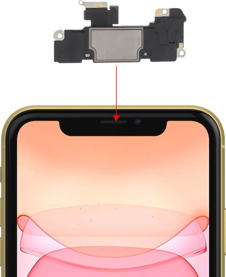 Clappio Internal Speaker for iPhone 11 Replacement Earphone Black