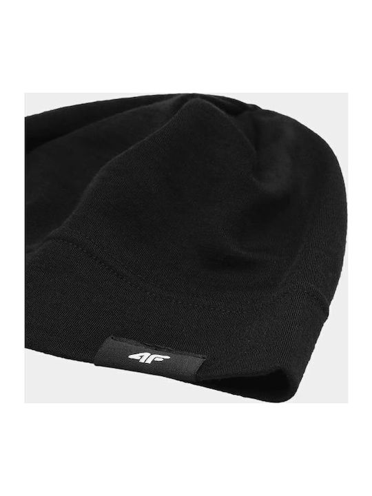 Beanie Unisex Σκούφος Πλεκτός σε Μαύρο χρώμα
