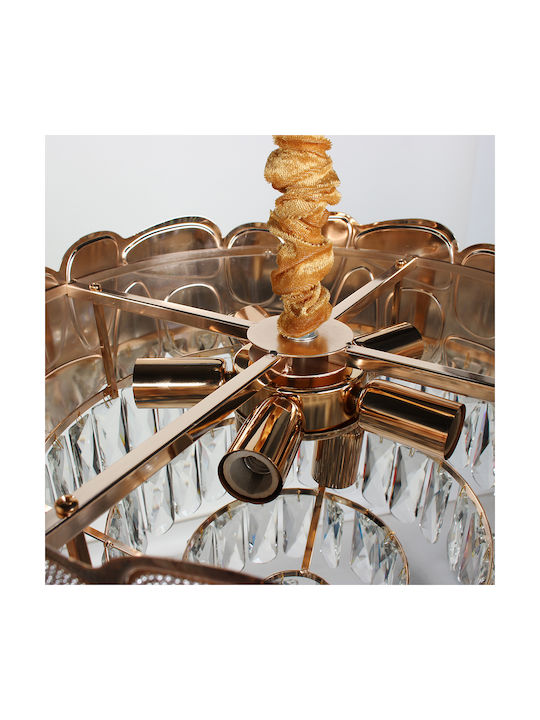 Globobox Chandelier with Crystals 7xE14 Gold 40cm 510122