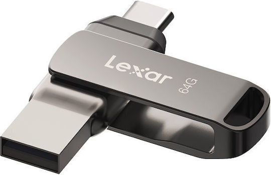 Lexar D400 Dual 64GB USB 3.1 Stick Gray