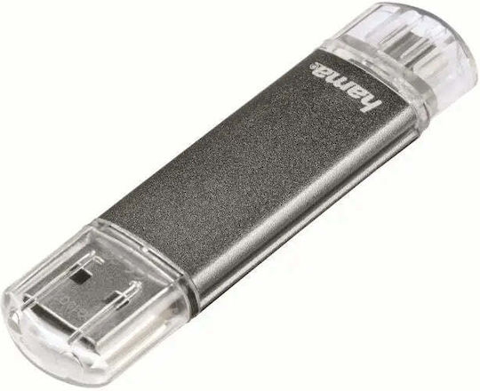 HAMA C-Laeta 16GB USB 3.1 Стик с връзка USB-A & USB-C Сребрист