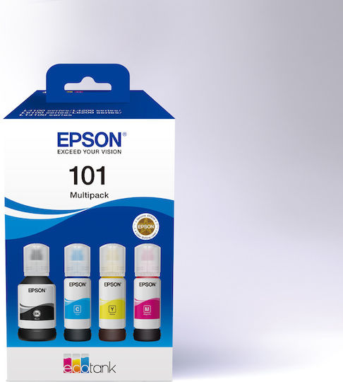 Epson 101 Original Pack of 4 InkJet Printer Inks Yellow / Cyan / Magenta / Black (C13T03V64A)