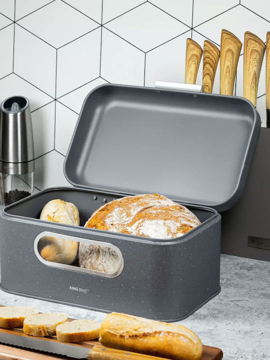 KING Hoff Bread Box Plastic Gray 30x19.5x15.8cm