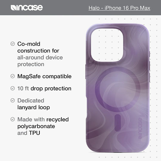 Incase Halo Case Magsafe Iphone 16 Pro Max Case Oil Slick Smoke