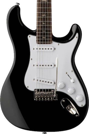 PRS Guitars Elektrische Gitarre Stratocaster mit S Tonabnehmerkonfiguration Schwarz mit Tasche