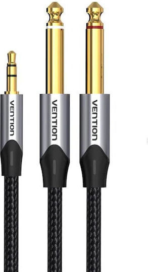 Vention Cable 2 x 6.3mm male - 3.5mm male 1.5m Gray (BARHG)