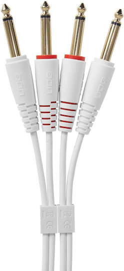UDG Cable 2 x 6.3mm male - 2x 6.3mm male 3m White (U97004WH)