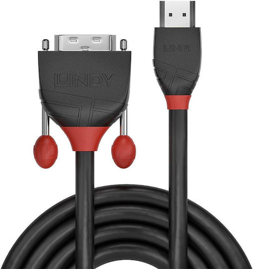 Lindy 1m DVI-D male to HDMI male Cable Black (36271)