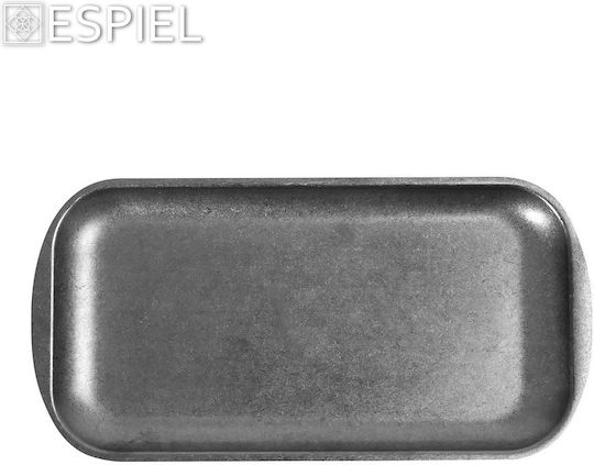 Espiel Snow Serving Platter Oval made of Porcelain Gray 23x13.5cm