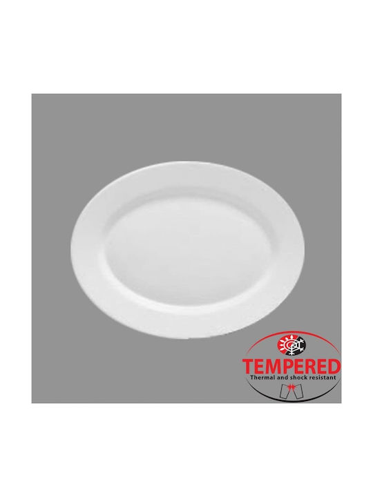 Bormioli Rocco Tempered Oval Platter 36cm Serving Platter Oval White 36x27cm