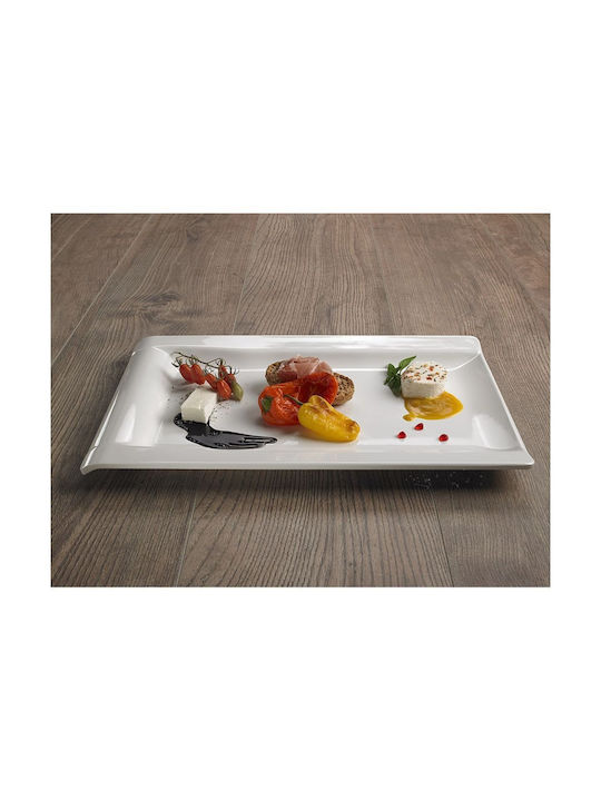 Leone Servierplatte Rechteckig Kunststoff Weiß 44x27cm 1Stück
