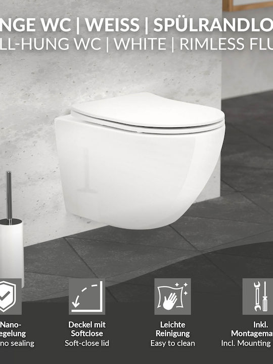 ML-Design Λεκάνη Κρεμαστή Λευκή 4064649130579