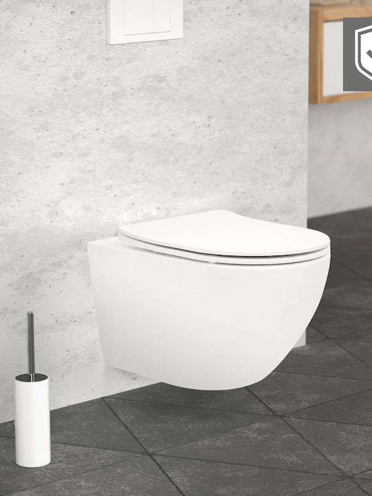 ML-Design Λεκάνη Κρεμαστή με Κάλυμμα Duroplast Λευκή