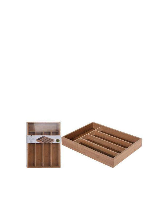 Excellent Houseware Wooden Drawer Cutlery Tray Bamboo Wooden Cutlery Holder 35x26x5cm Brown