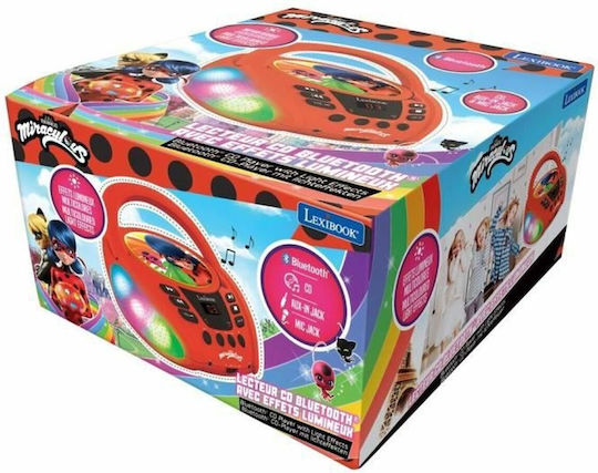 Lexibook Miraculous Ladybug Преносима Аудиосистема с Bluetooth CD Червен