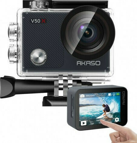 Akaso V50X (New Version) 64GB Action Camera 4K Ultra HD Underwater with Touch Screen 2" and Wi-Fi Black