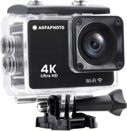 AgfaPhoto AC9000 Action Camera 4K Ultra HD Underwater (with Case) with Screen 2" and Wi-Fi Black